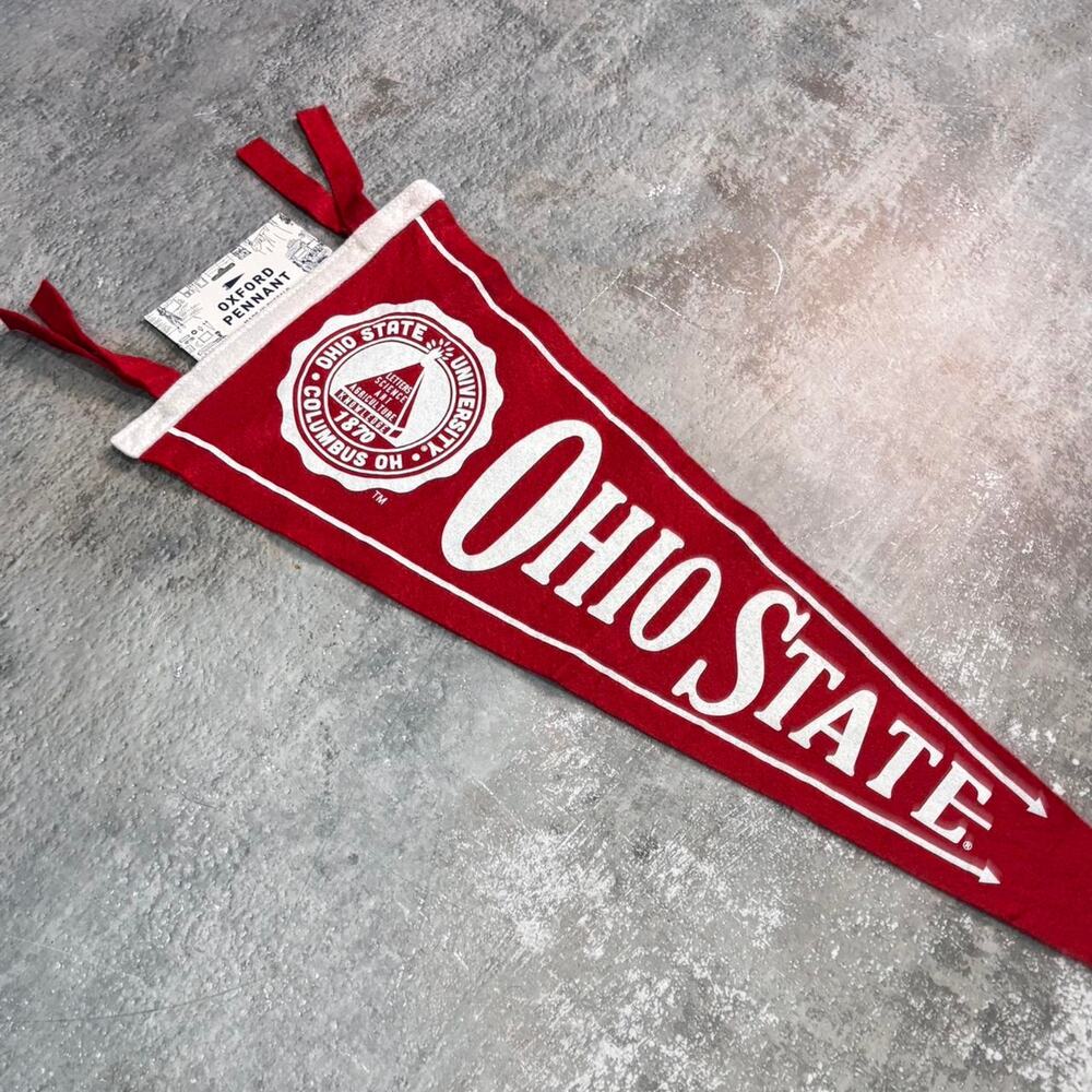 NWT Ohio State Buckeyes Pennant! Oxford Pennant White & Red Collegiate
